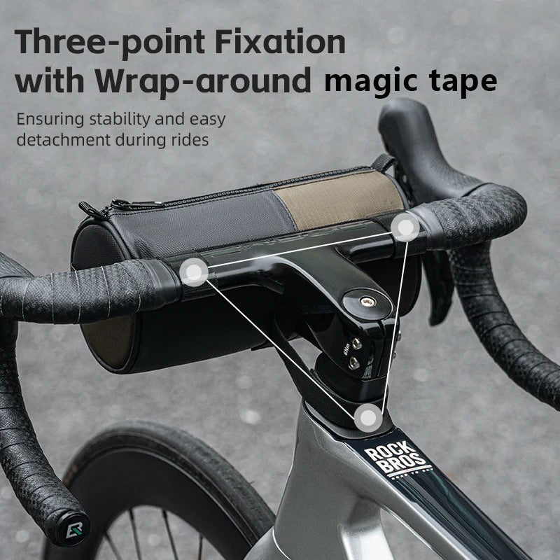 ROCKBROS W007 Bicycle Handlebar Hanging Bag Polyester+PU Bike Front Cylinder Bag ROCKBROS W007 Bicycle Handlebar Hanging Bag Polyester+PU Bike Front Cylinder Bag